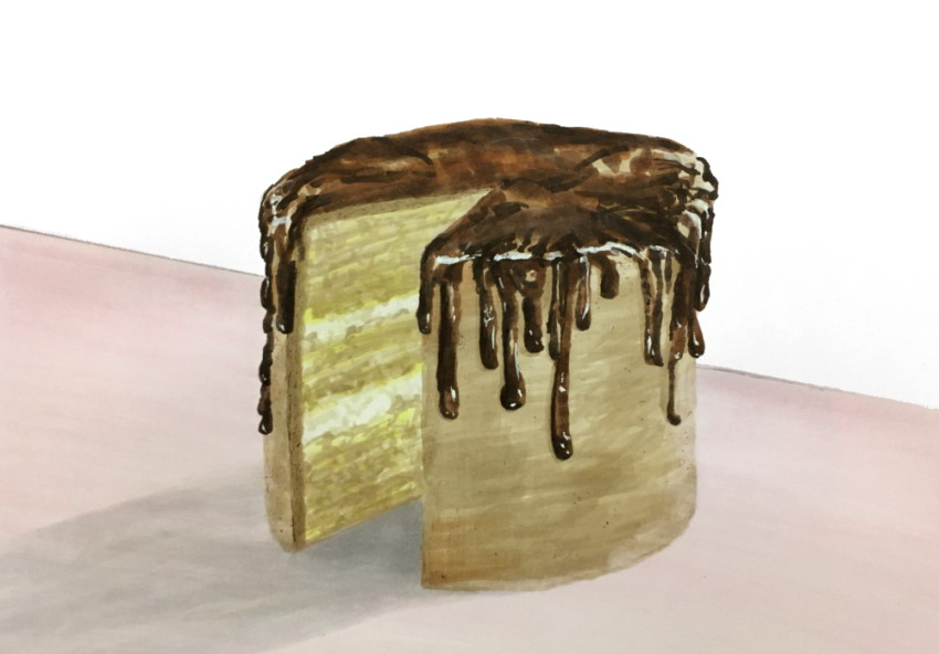 ציור עוגה מהדמיון, בעזרת מרקרים