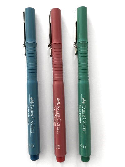 עטים טכניים פאבר קסטל אקו פיגמנט צבעוניים