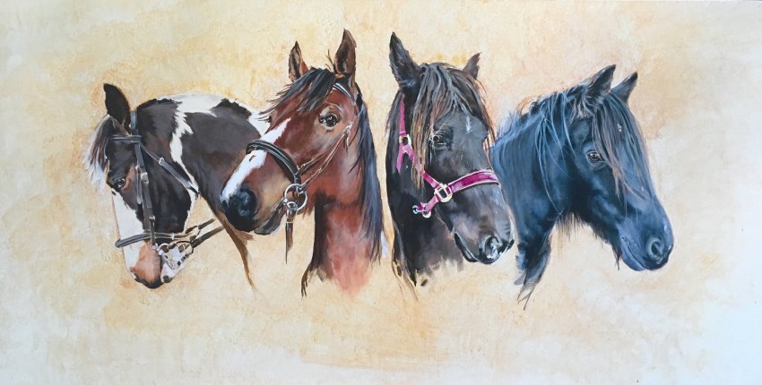 ציור של סוסים על ידי קרוליין ואן ויק