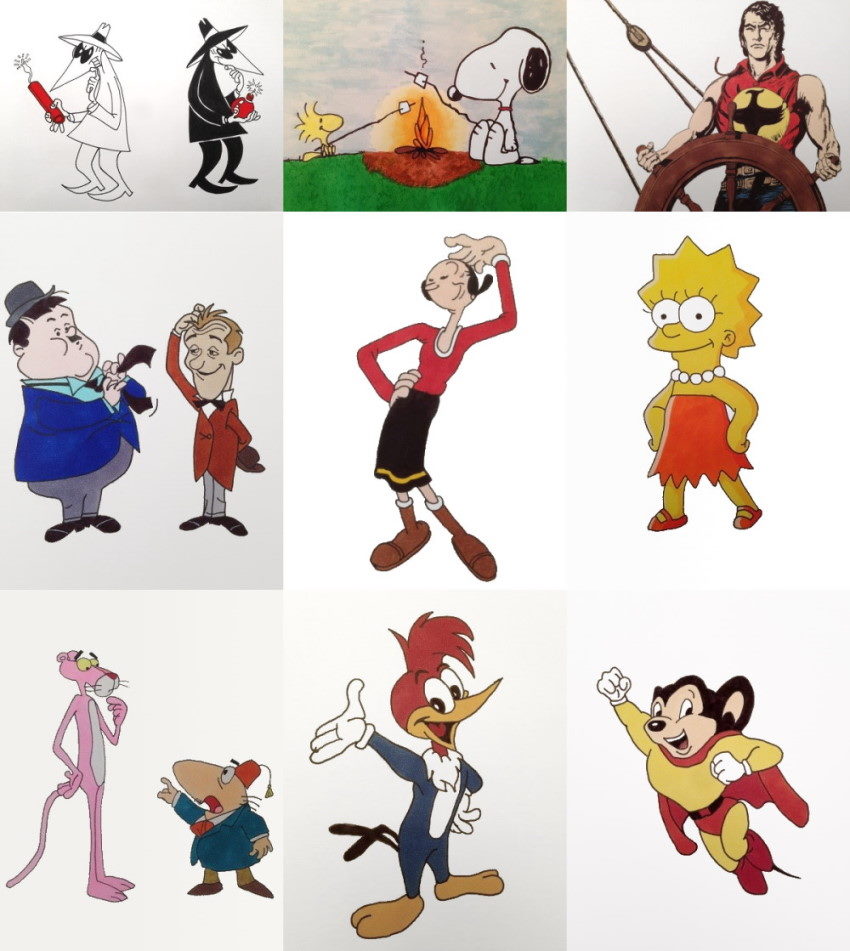 דוגמאות לציורים של דמויות קומיקס עם מרקרים