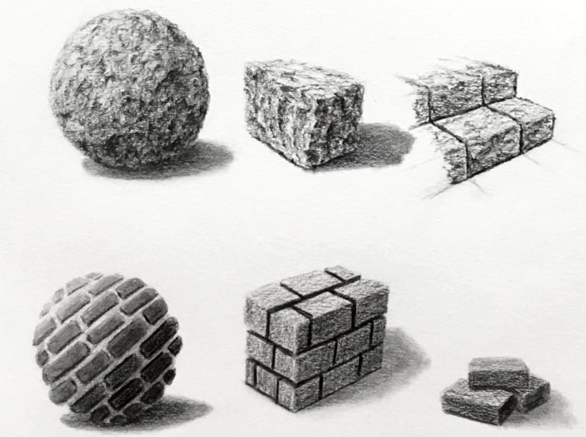 דוגמאות לציור טקסטורות של כדור