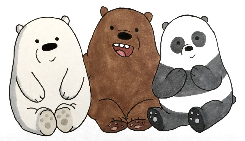 צביעה עם קופיק של קומיקס שלושה דובים