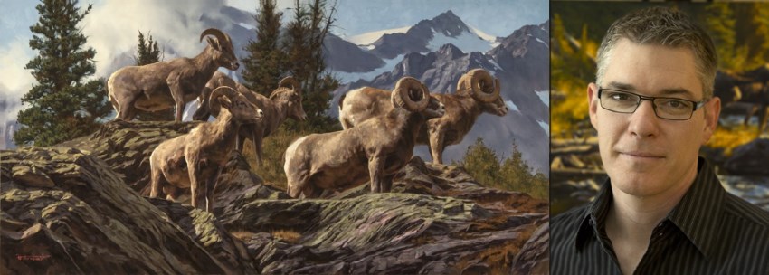 ציור של יעלים בהרים על ידי דסטין