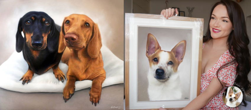 ציורי כלבים של הציירת גרייס מארי