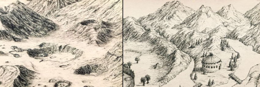 דוגמאות לציור מפות בעזרת עט
