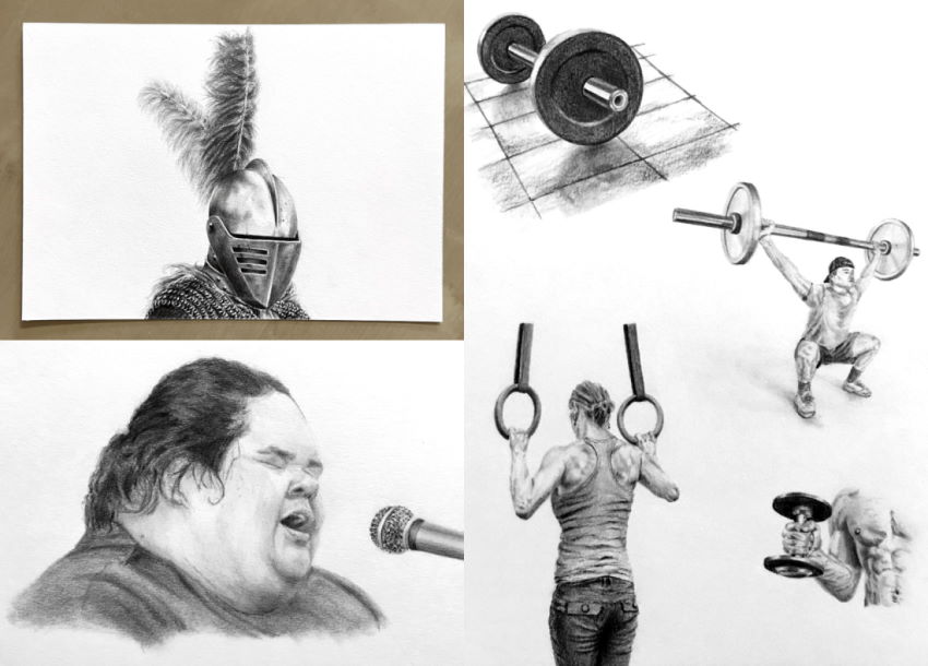 דוגמאות לרישום ריאליזם עם עפרונות